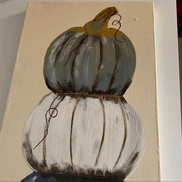 Original Acrylic Artwork Impressionism Fall Pumpkins - Picture 7 of 11